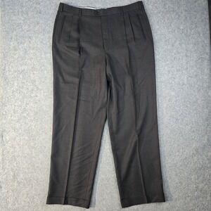 Zanella Pants Mens 40x32 Brown Pleated Dress Wool Italy Preppy Trousers
